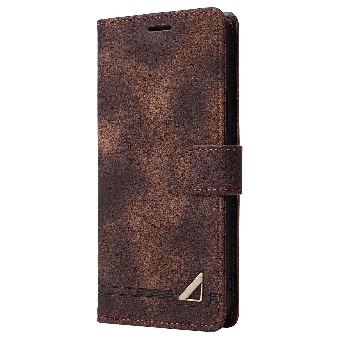 007 Series For Samsung Galaxy S24 Case Anti-Scratch PU Leather Flip Stand Phone Cover - Brown