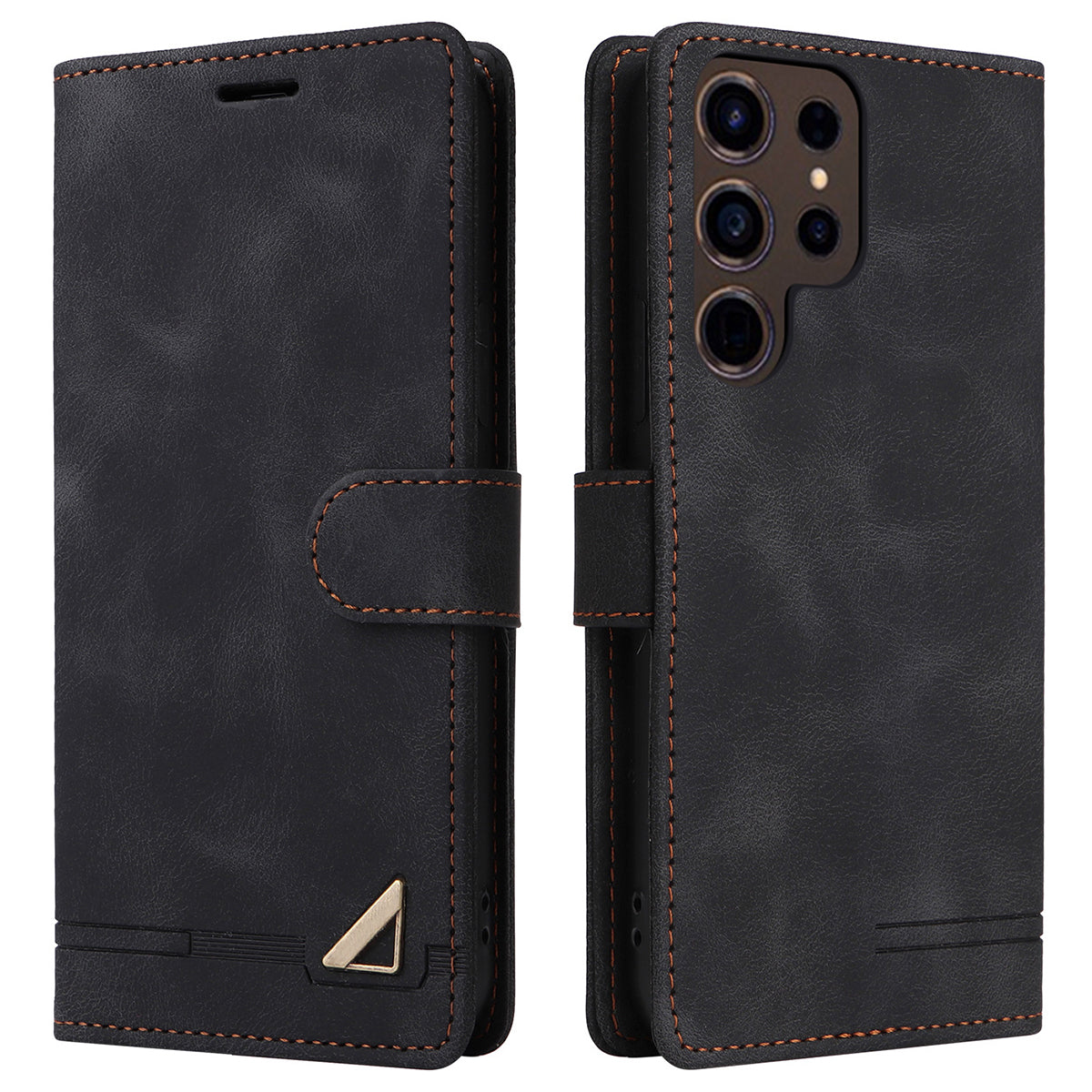 007 Series For Samsung Galaxy S24 Ultra Magnetic Phone Case Skin-touch Anti-scratch Cover - Black