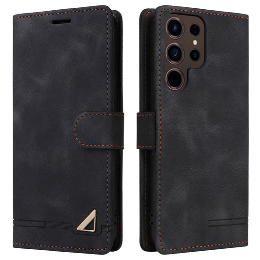 007 Series For Samsung Galaxy S24 Ultra Magnetic Phone Case Skin-touch Anti-scratch Cover - Black