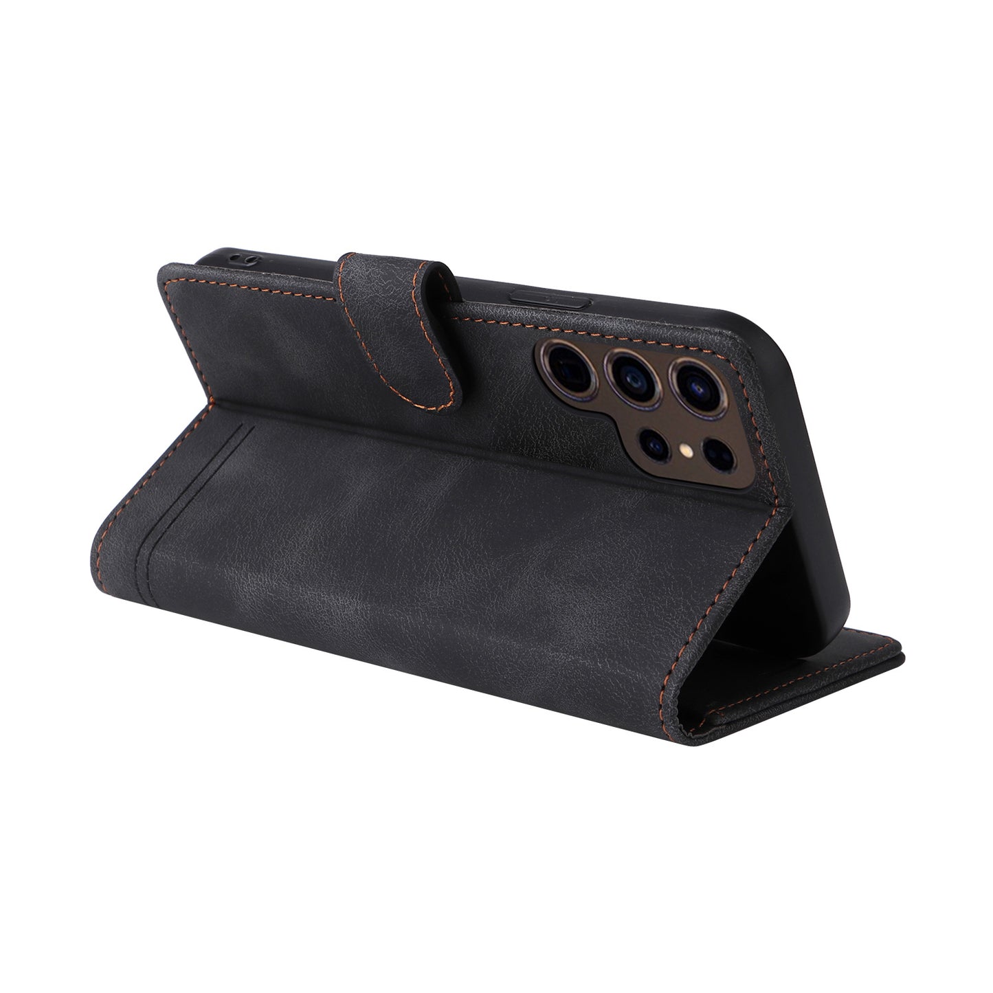 007 Series For Samsung Galaxy S24 Ultra Magnetic Phone Case Skin-touch Anti-scratch Cover - Black