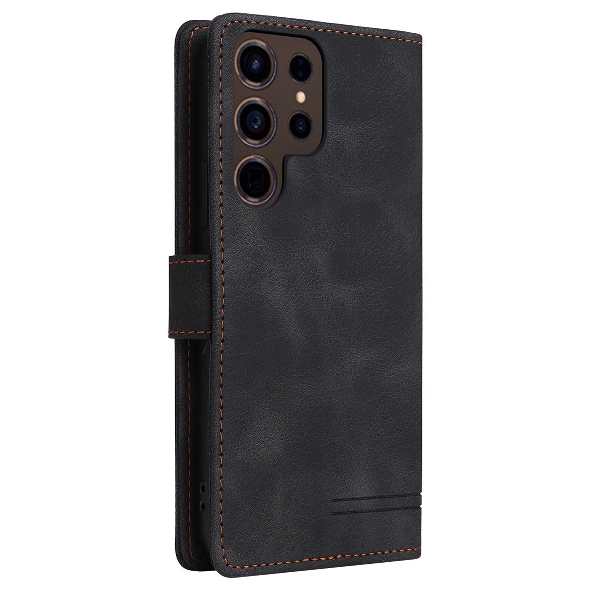 007 Series For Samsung Galaxy S24 Ultra Magnetic Phone Case Skin-touch Anti-scratch Cover - Black