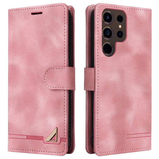 007 Series For Samsung Galaxy S24 Ultra Magnetic Phone Case Skin-touch Anti-scratch Cover - Pink
