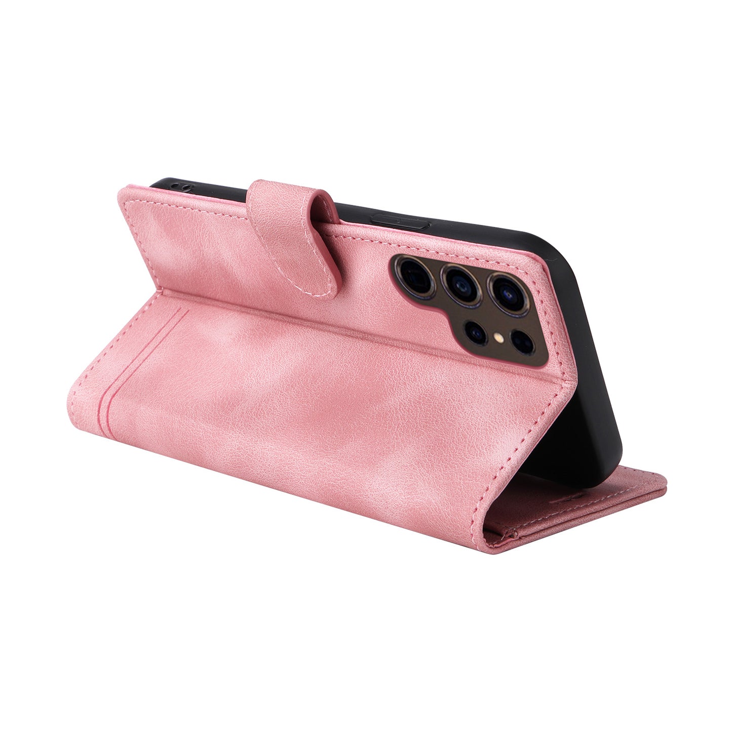 007 Series For Samsung Galaxy S24 Ultra Magnetic Phone Case Skin-touch Anti-scratch Cover - Pink