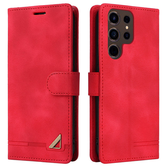 007 Series For Samsung Galaxy S24 Ultra Magnetic Phone Case Skin-touch Anti-scratch Cover - Red