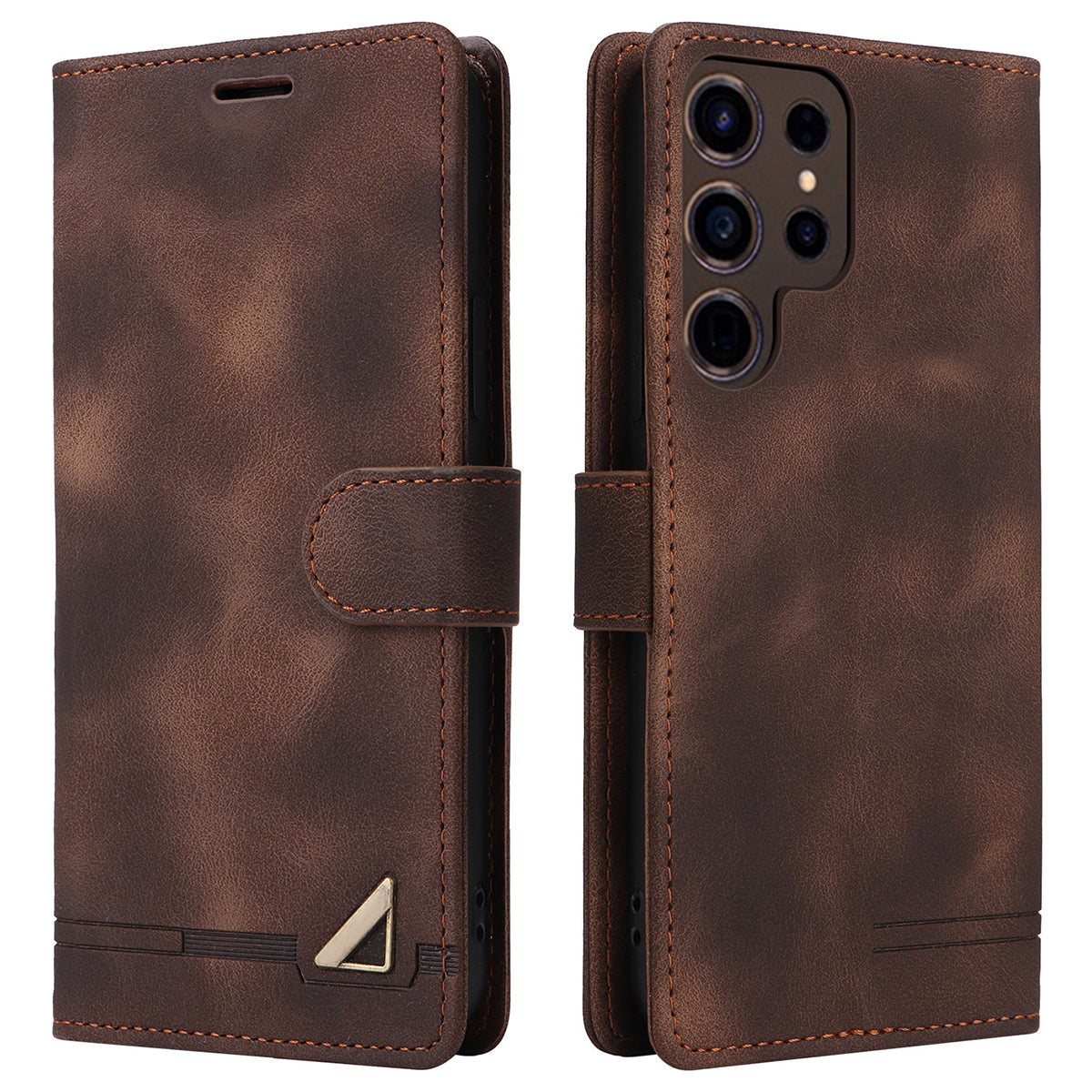 007 Series For Samsung Galaxy S24 Ultra Magnetic Phone Case Skin-touch Anti-scratch Cover - Brown