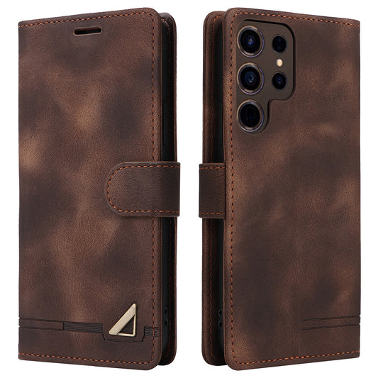 007 Series For Samsung Galaxy S24 Ultra Magnetic Phone Case Skin-touch Anti-scratch Cover - Brown