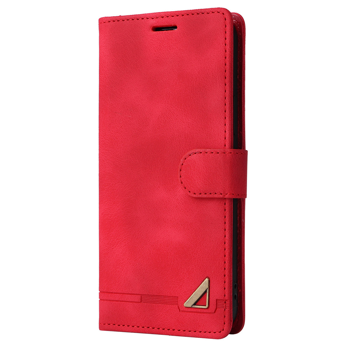007 Series For Samsung Galaxy S24+ Case TPU+PU Leather Magnetic Skin-touch Phone Stand Cover - Red