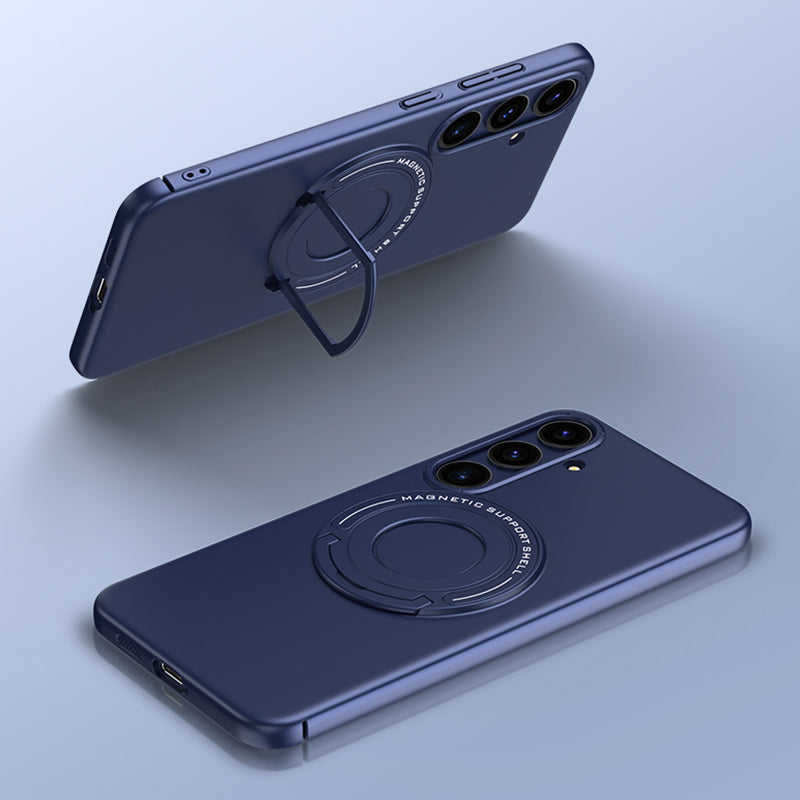 For Samsung Galaxy S24+ Magnetic Kickstand Case Compatible with MagSafe Drop Protection  - Dark Blue