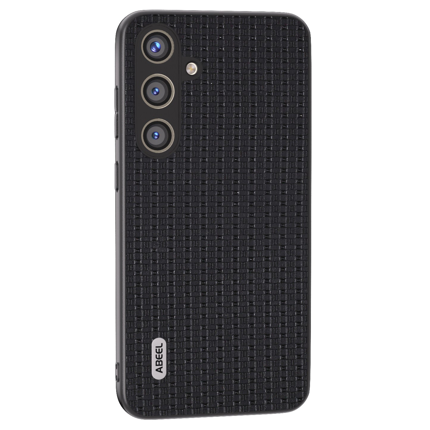 ABEEL For Samsung Galaxy S24 Phone Case Protective Shock Absorption Genuine Cow Leather Cover - Black