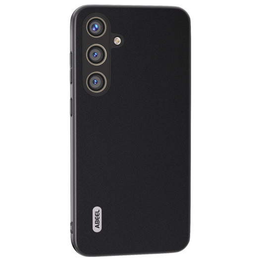 ABEEL For Samsung Galaxy S24 Silky Smooth Genuine Cow Leather Case - Black