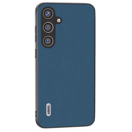 ABEEL For Samsung Galaxy S24+ Phone Case Silky Genuine Cow Leather Skin Shell - Blue