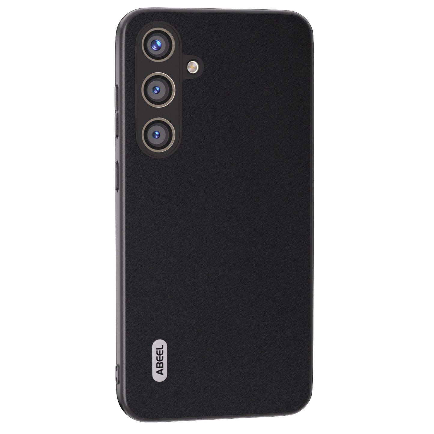 ABEEL For Samsung Galaxy S24+ Phone Case Silky Genuine Cow Leather Skin Shell - Black