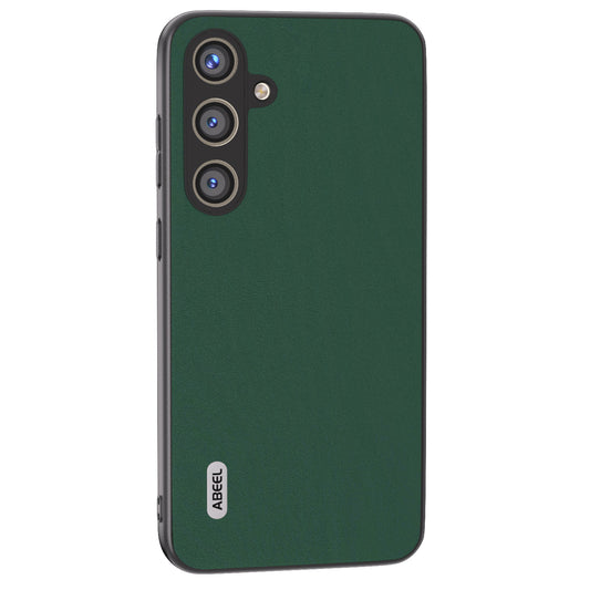 ABEEL For Samsung Galaxy S24+ Phone Case Silky Genuine Cow Leather Skin Shell - Green