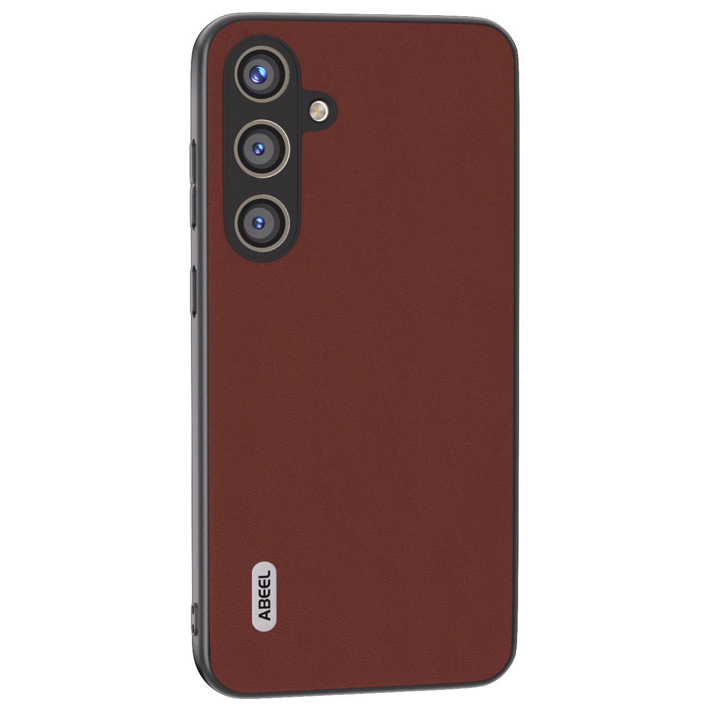 ABEEL For Samsung Galaxy S24+ Phone Case Silky Genuine Cow Leather Skin Shell - Coffee