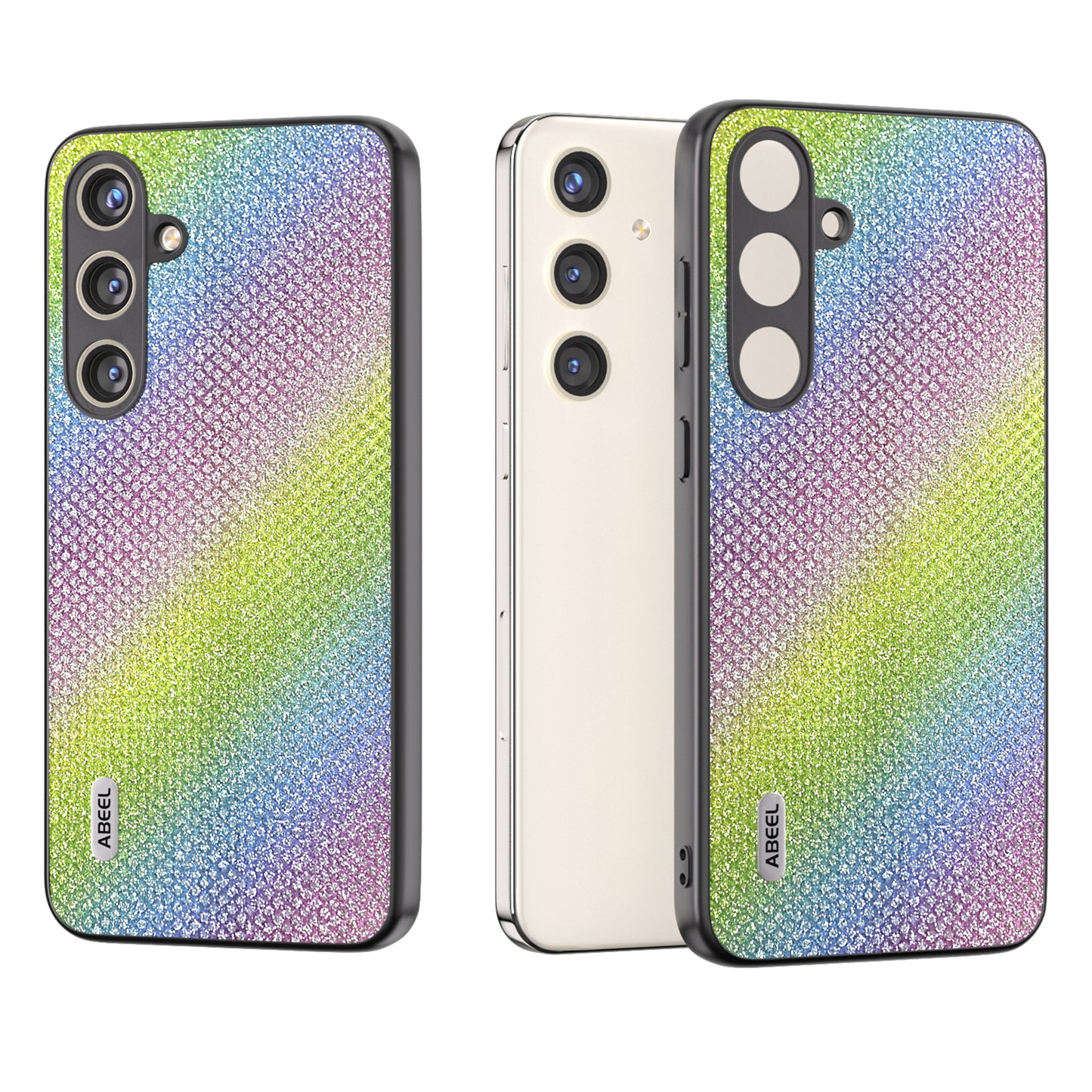 ABEEL For Samsung Galaxy S24+ Protective Phone Cover Rhinestone Texture Leather Back Case - Multi-color