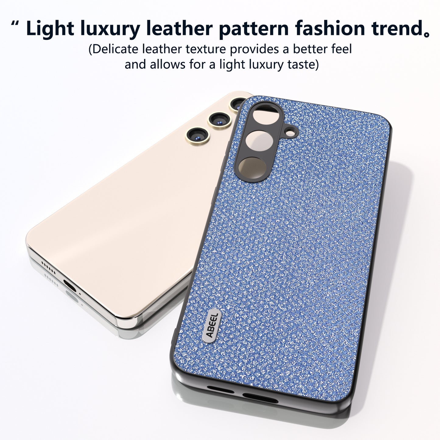 ABEEL For Samsung Galaxy S24+ Protective Phone Cover Rhinestone Texture Leather Back Case - Blue