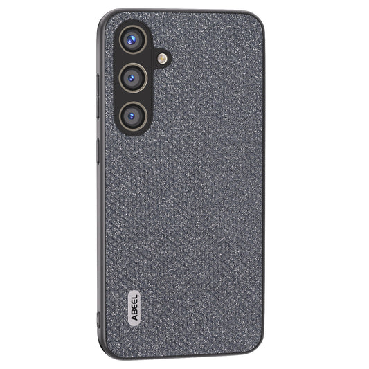 ABEEL For Samsung Galaxy S24+ Protective Phone Cover Rhinestone Texture Leather Back Case - Grey