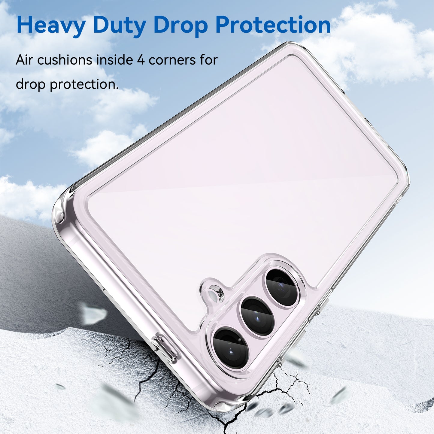 For Samsung Galaxy S24 Case Ultra-Transparent Phone Cover with Electroplated Buttons (Big Rear Lens Hole)