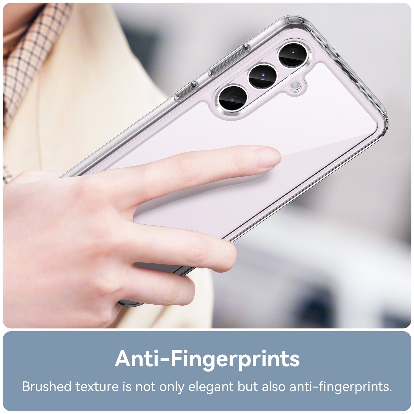 For Samsung Galaxy S24 Case Ultra-Transparent Phone Cover with Electroplated Buttons (Big Rear Lens Hole)