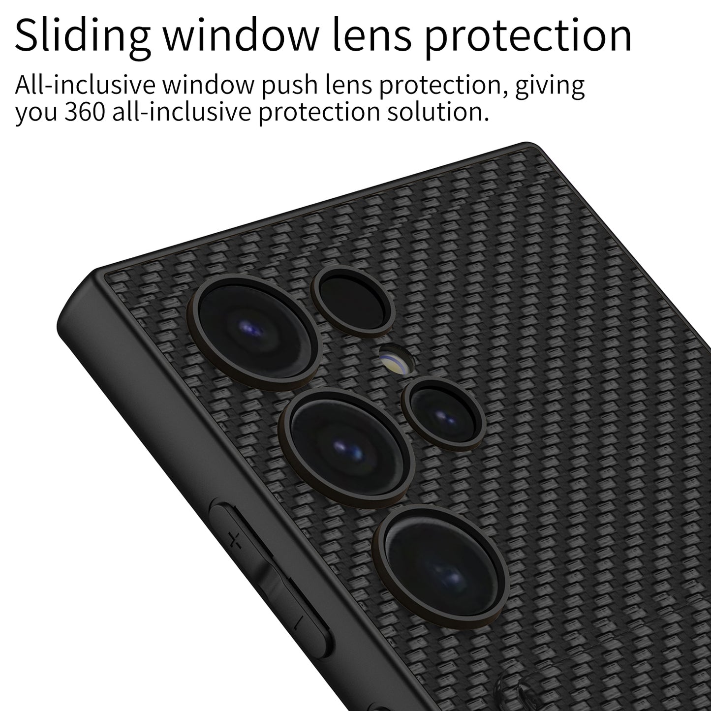 GKK For Samsung Galaxy S24 Ultra Magnetic Case PU Leather Coated PC+TPU Phone Cover with Card Slot - Carbon Fiber Texture