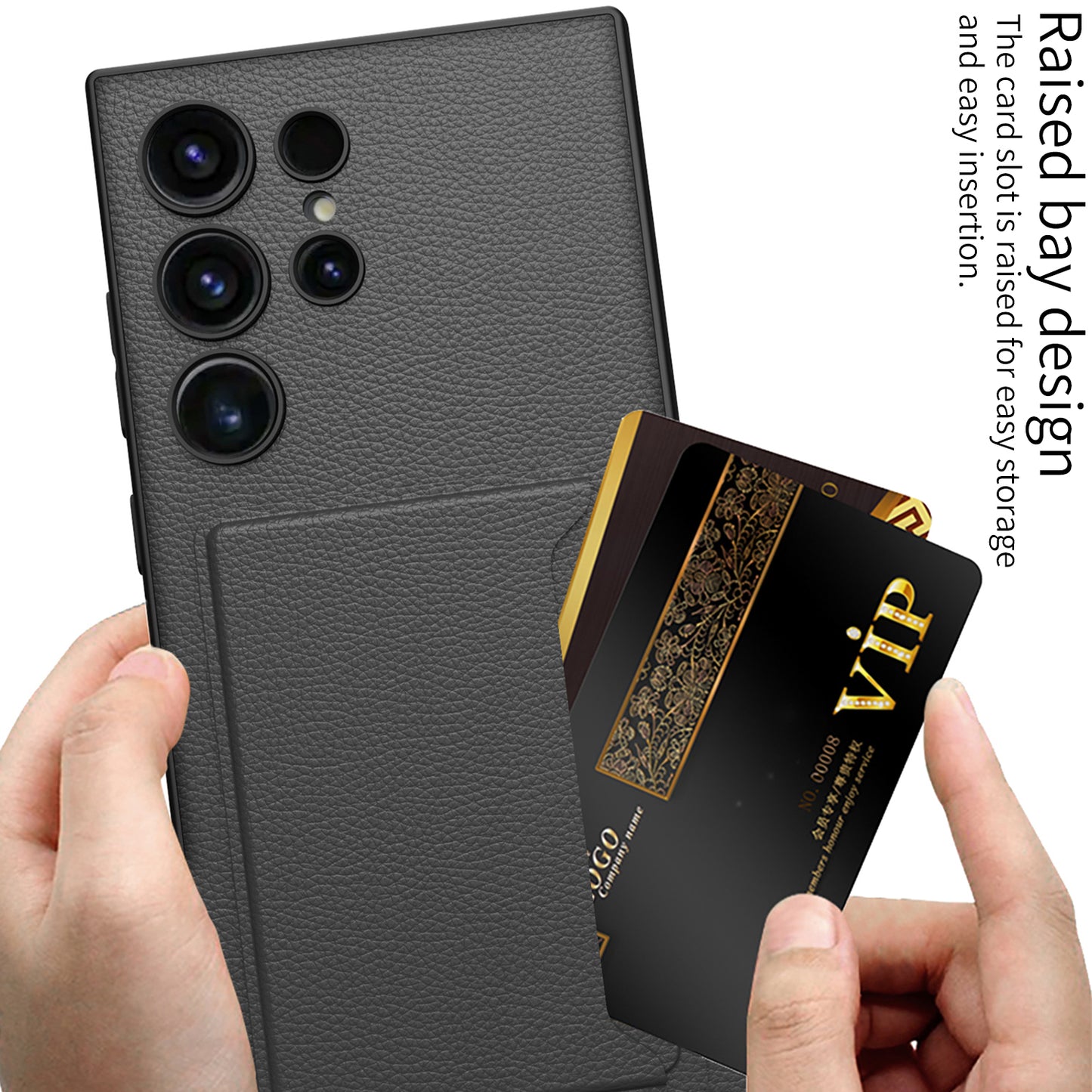 GKK For Samsung Galaxy S24 Ultra Magnetic Case PU Leather Coated PC+TPU Phone Cover with Card Slot - Carbon Fiber Texture