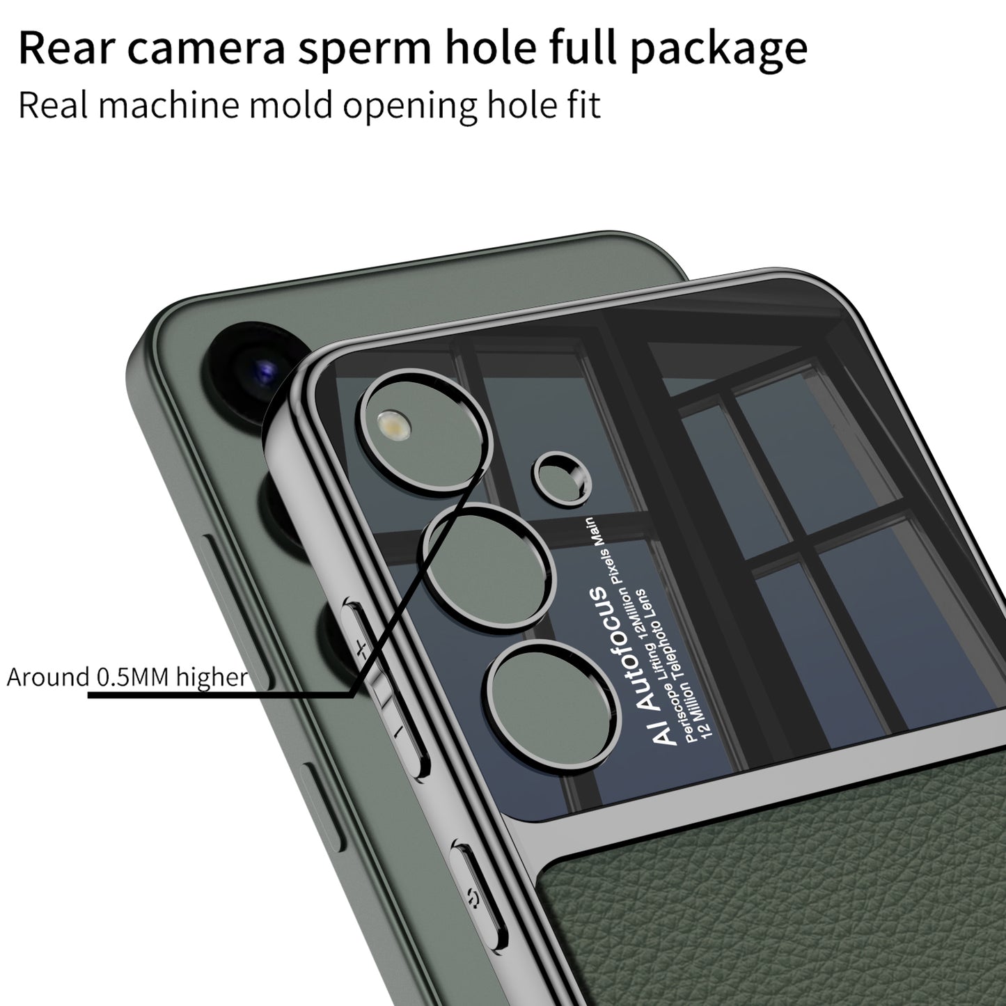 GKK For Samsung Galaxy S24 Cell Phone Case Electroplated PU Leather Coated PC+TPU Back Shell - Green