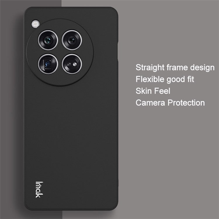 IMAK UC-4 Series for OnePlus 12 5G Cell Phone Case Drop-resistant Straight Edge Protective Cover - Black