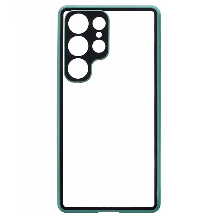 Privacy Magnetic Case for Samsung Galaxy S22 Ultra 5G Double-Sided Tempered Glass Phone Cover - Green
