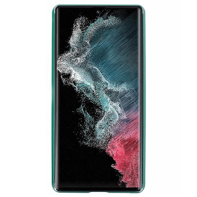 Privacy Magnetic Case for Samsung Galaxy S22 Ultra 5G Double-Sided Tempered Glass Phone Cover - Green