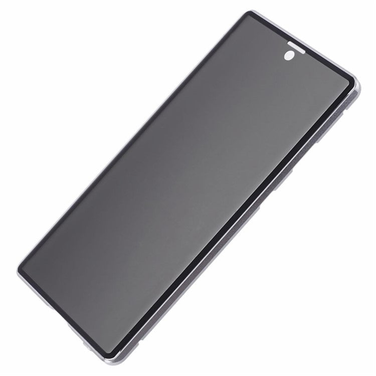 Privacy Magnetic Case for Samsung Galaxy S22 Ultra 5G Double-Sided Tempered Glass Phone Cover - Silver