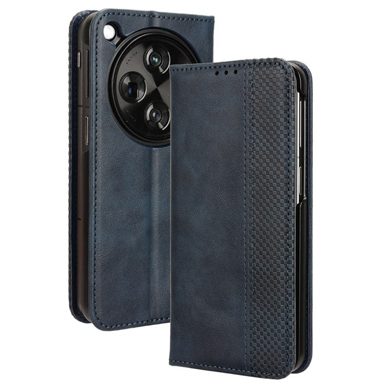 Retro Series For Oppo Find N3 5G / OnePlus Open Case Card Slots PU Leather Phone Covers - Blue
