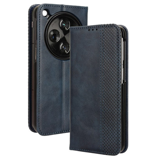Retro Series For Oppo Find N3 5G / OnePlus Open Case Card Slots PU Leather Phone Covers - Blue