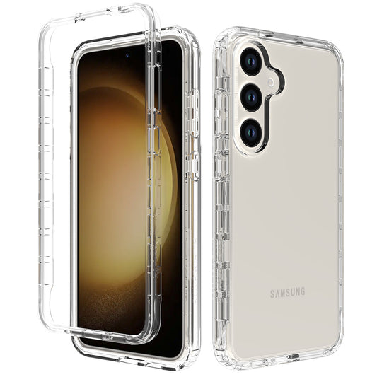 For Samsung Galaxy S24 Cell Phone Case Shockproof PC+TPU Clear Gradient Back Cover -  Transparent