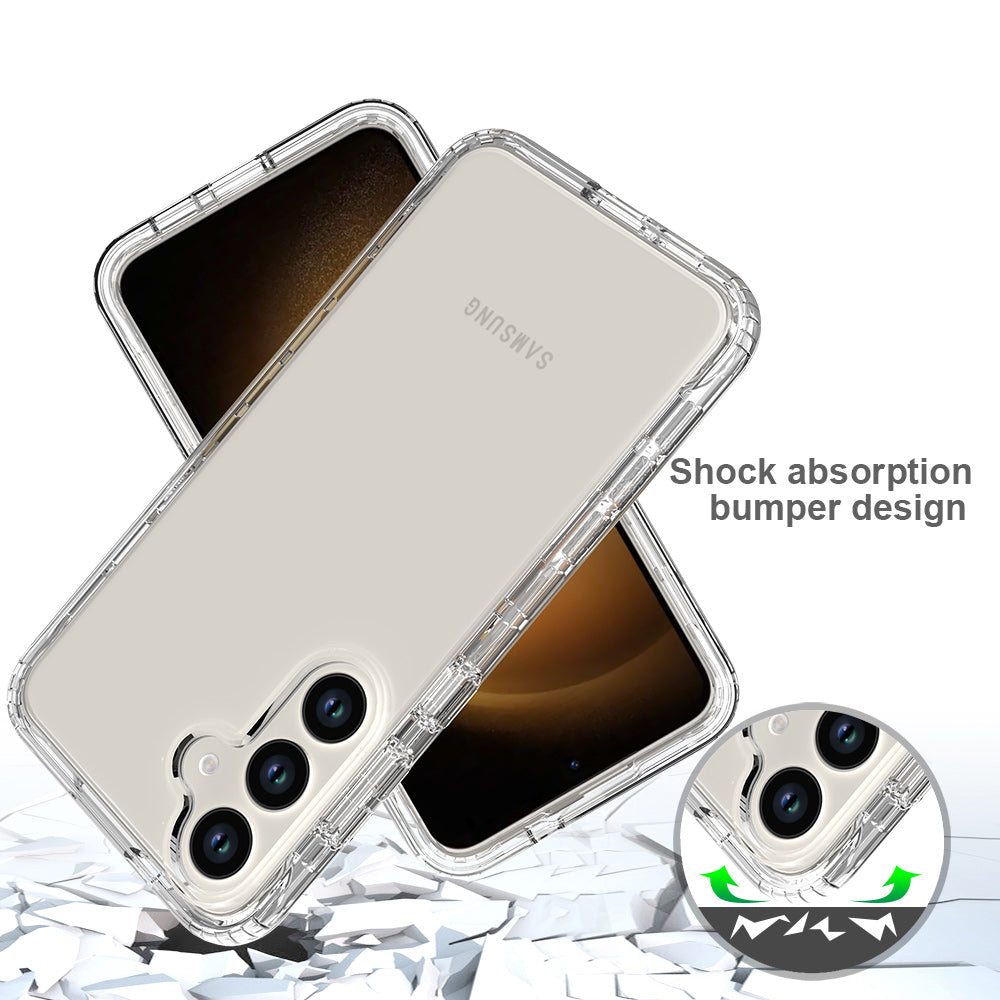 For Samsung Galaxy S24 Cell Phone Case Shockproof PC+TPU Clear Gradient Back Cover -  Transparent