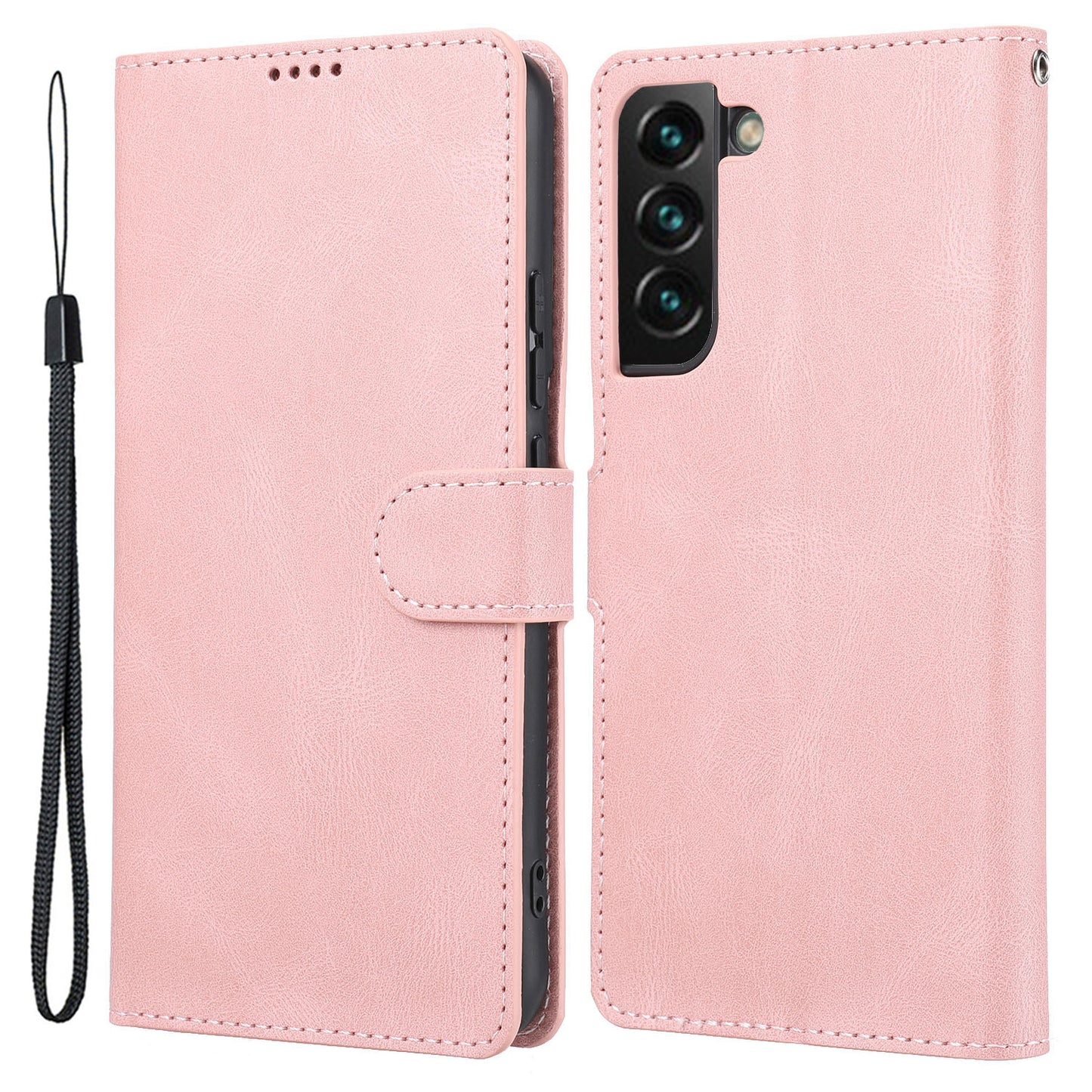 For Samsung Galaxy S24 Classic Dreamy Leather Phone Case Wallet Stand - Pink