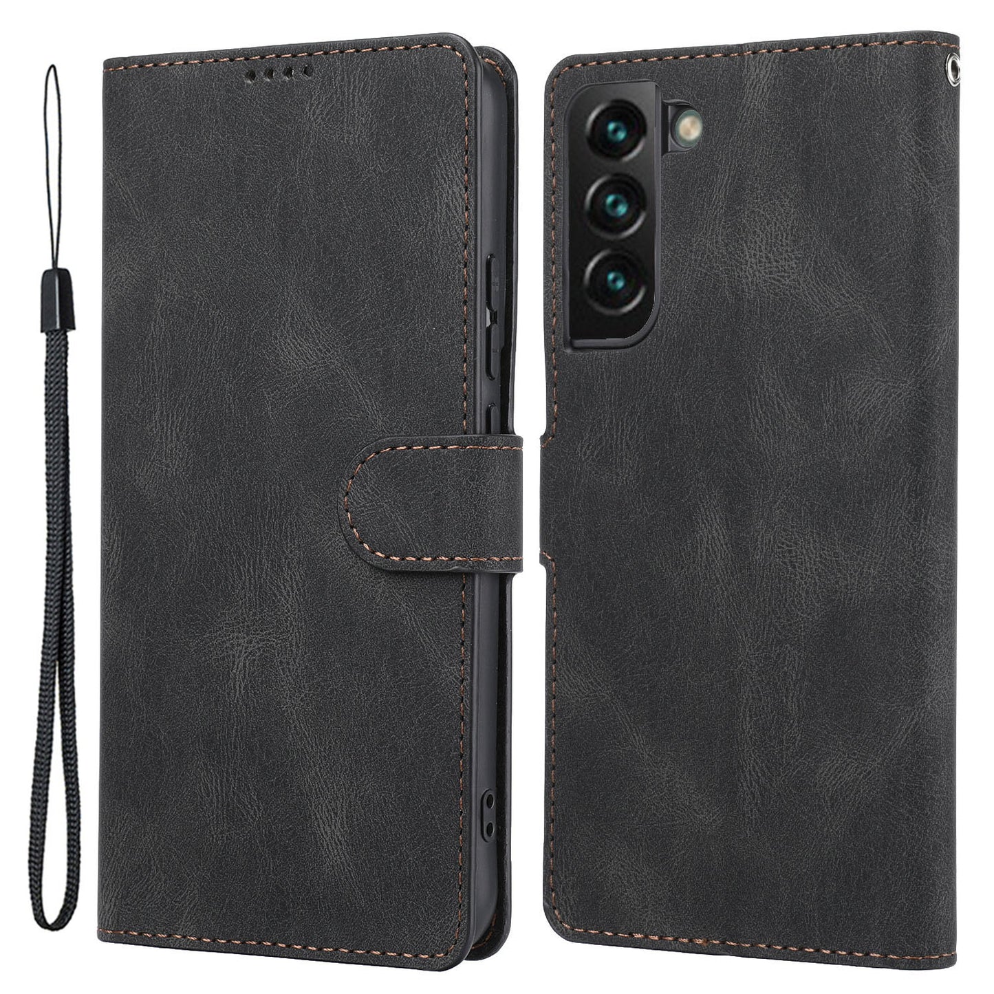 For Samsung Galaxy S24 Classic Dreamy Leather Phone Case Wallet Stand - Black