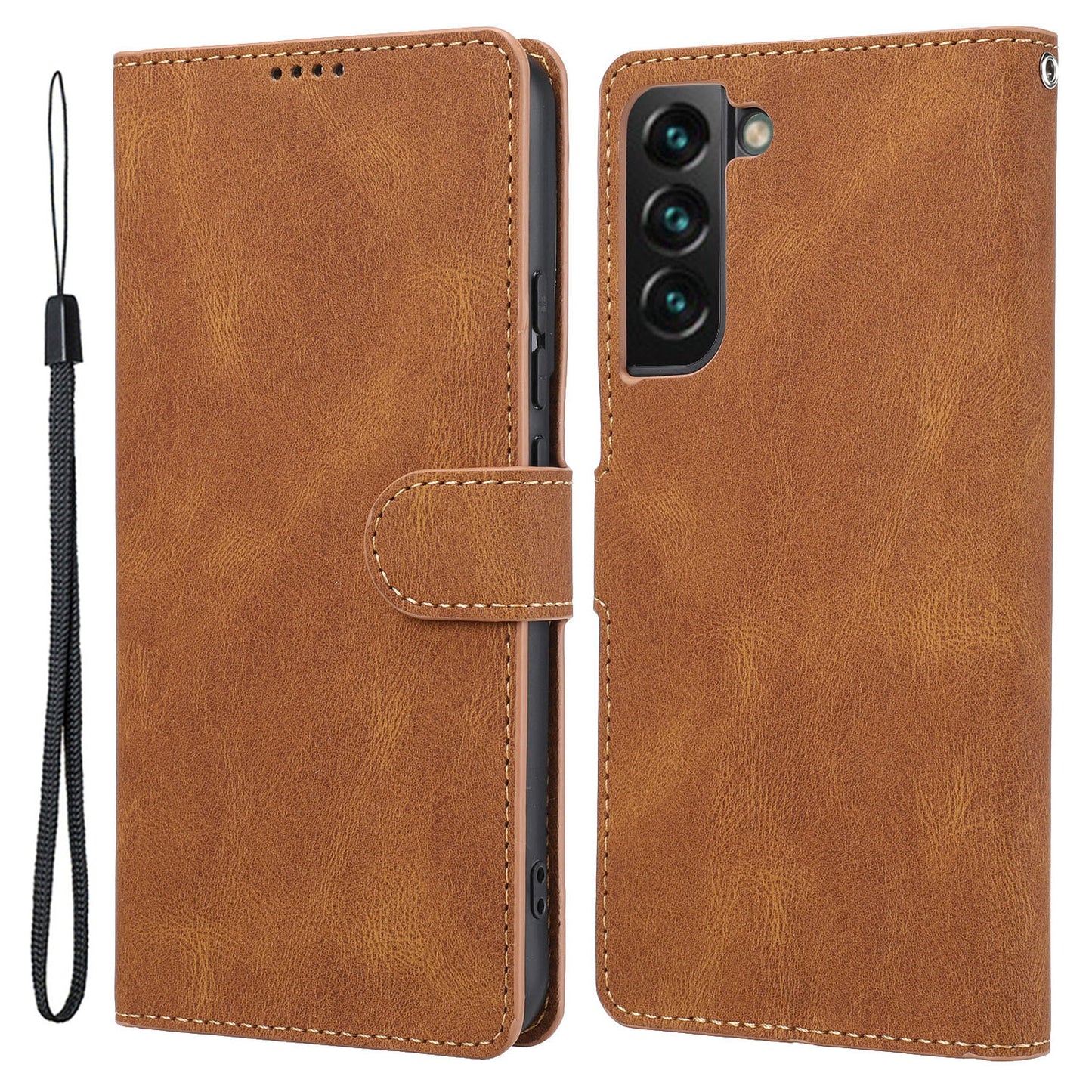 For Samsung Galaxy S24 Classic Dreamy Leather Phone Case Wallet Stand - Brown