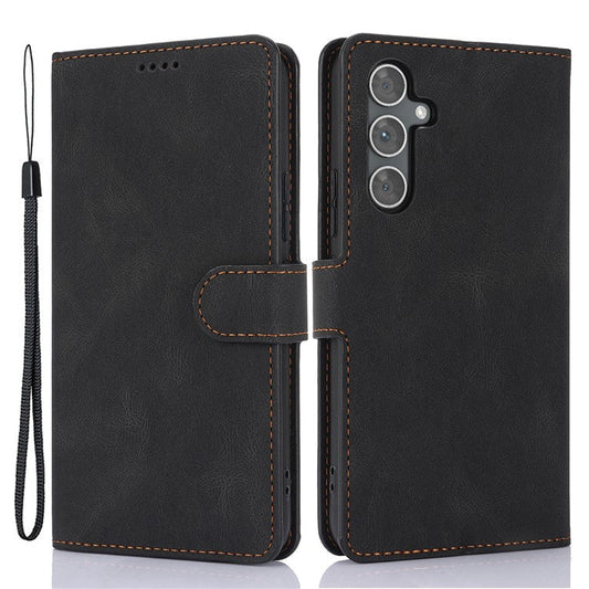 For Samsung Galaxy A55 5G Phone Case Wallet Leather Stand Cover - Black