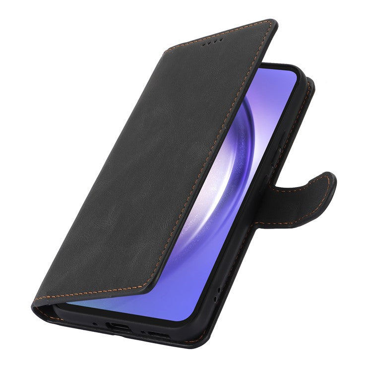 For Samsung Galaxy A55 5G Phone Case Wallet Leather Stand Cover - Black