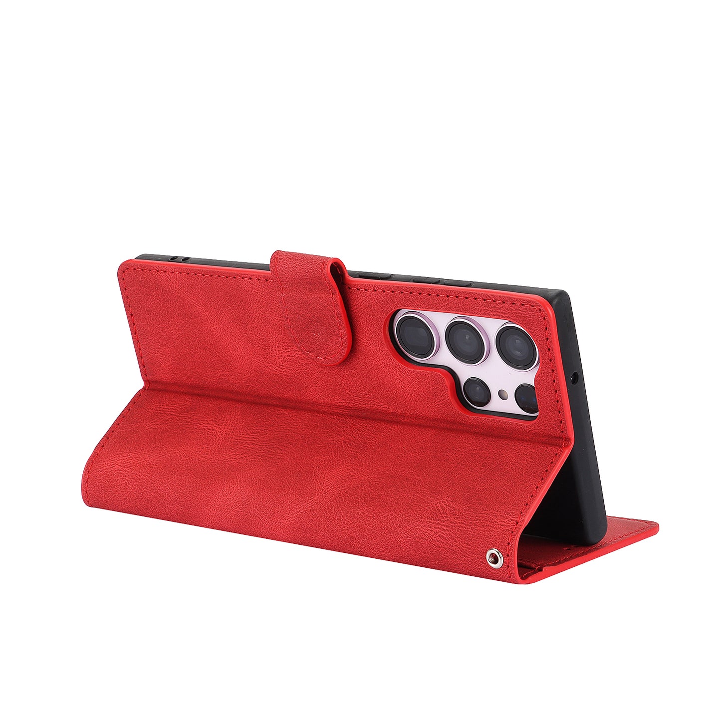 For Samsung Galaxy S24 Ultra Dreamy Leather Case Wallet Stand Phone Cover - Red
