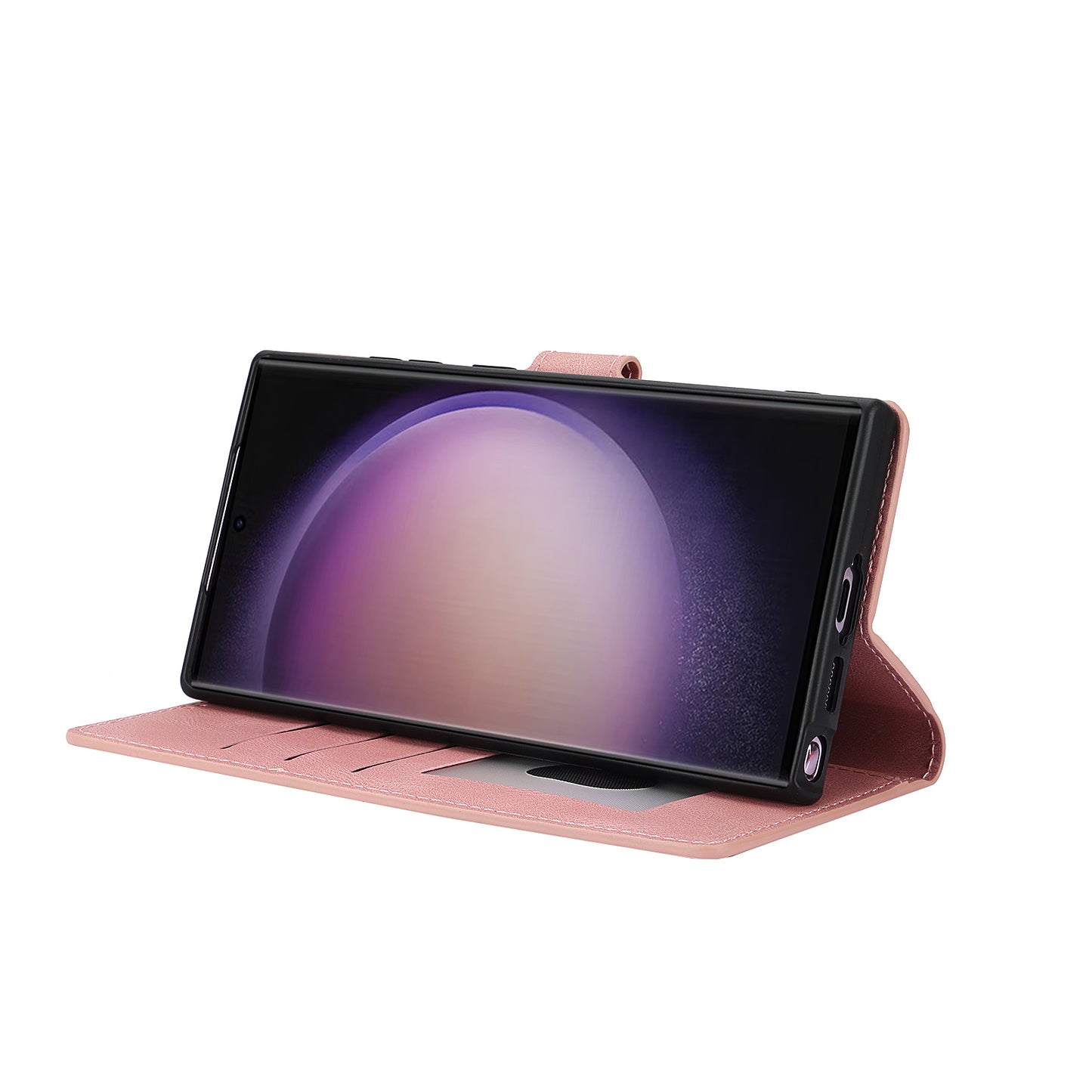 For Samsung Galaxy S24 Ultra Dreamy Leather Case Wallet Stand Phone Cover - Pink