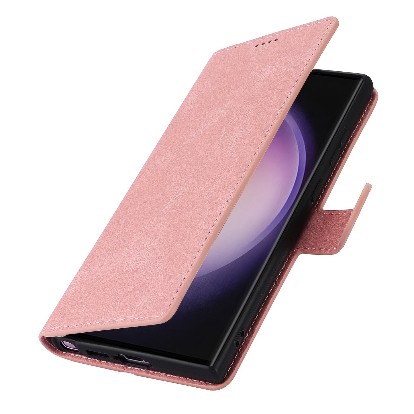 For Samsung Galaxy S24 Ultra Dreamy Leather Case Wallet Stand Phone Cover - Pink