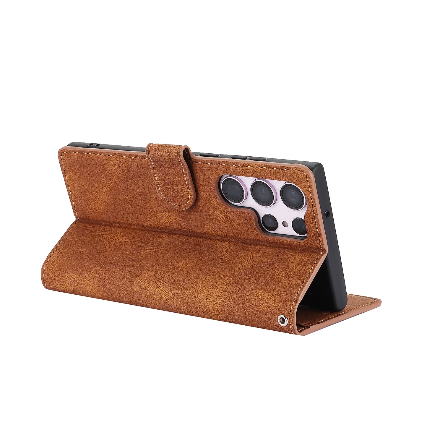 For Samsung Galaxy S24 Ultra Dreamy Leather Case Wallet Stand Phone Cover - Brown