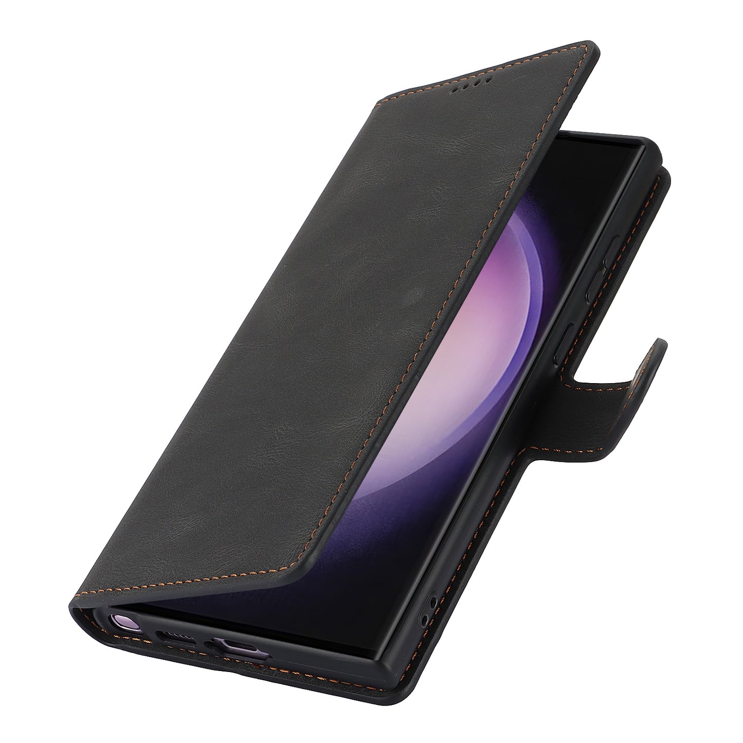 For Samsung Galaxy S24 Ultra Dreamy Leather Case Wallet Stand Phone Cover - Black