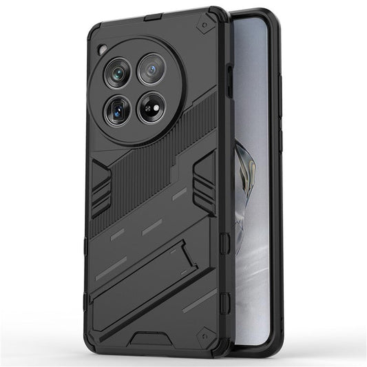 Case for OnePlus 12 5G Built-in Kickstand Dual-Layer TPU+PC Phone Cover - Black