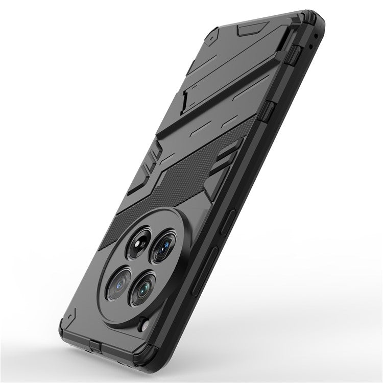 Case for OnePlus 12 5G Built-in Kickstand Dual-Layer TPU+PC Phone Cover - Black