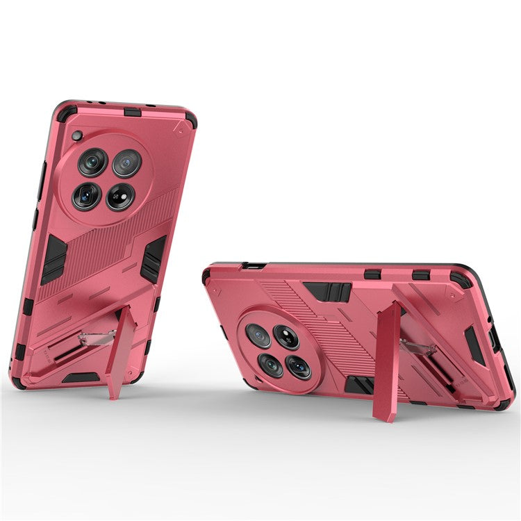 Case for OnePlus 12 5G Built-in Kickstand Dual-Layer TPU+PC Phone Cover - Rose