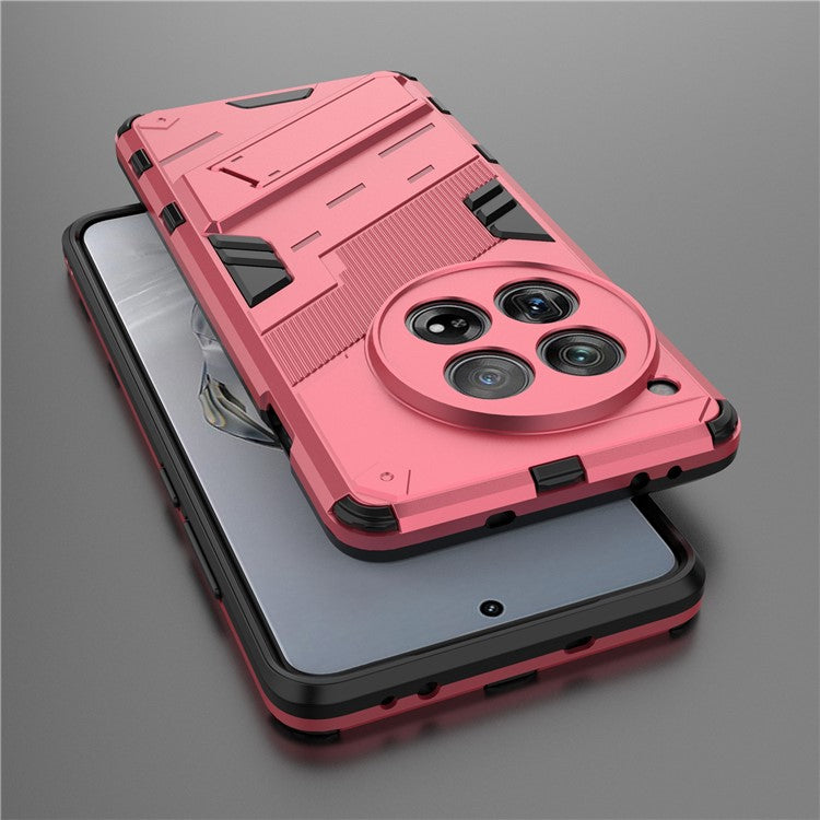 Case for OnePlus 12 5G Built-in Kickstand Dual-Layer TPU+PC Phone Cover - Rose