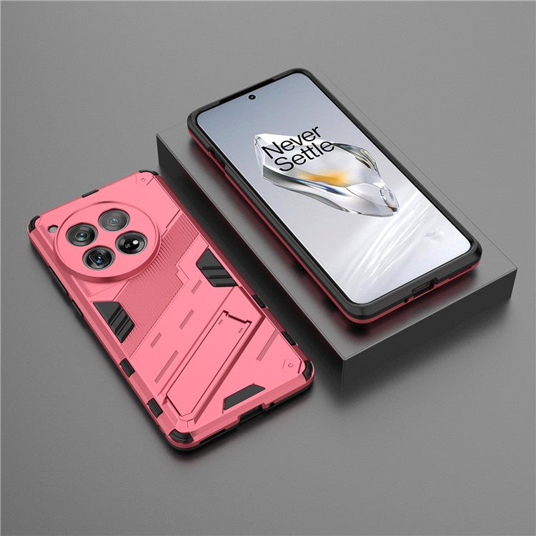 Case for OnePlus 12 5G Built-in Kickstand Dual-Layer TPU+PC Phone Cover - Rose