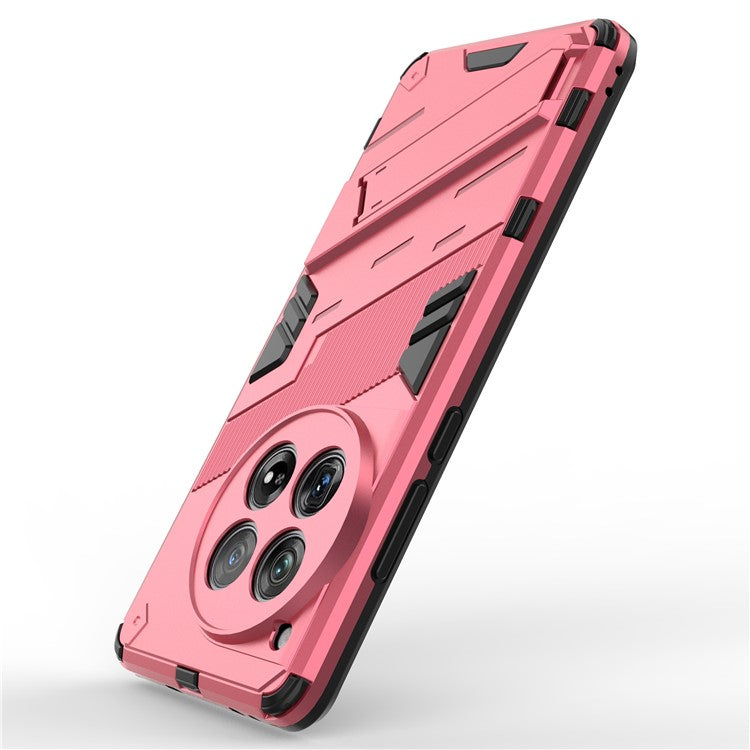 Case for OnePlus 12 5G Built-in Kickstand Dual-Layer TPU+PC Phone Cover - Rose